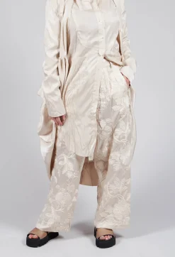 Vielles Fleurs Loose Trousers in Cream