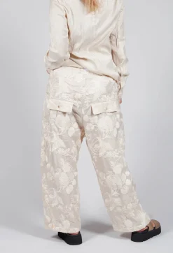Vielles Fleurs Loose Trousers in Cream
