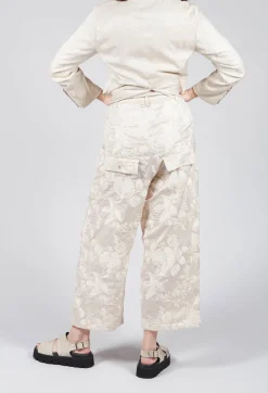 Vielles Fleurs Loose Trousers in Cream
