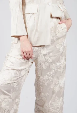 Vielles Fleurs Loose Trousers in Cream