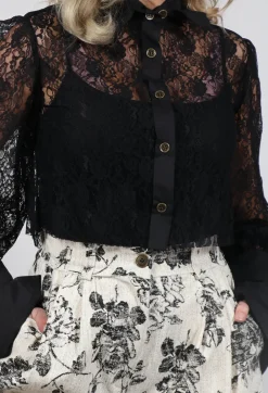 Vintage Lace Crop Shirt