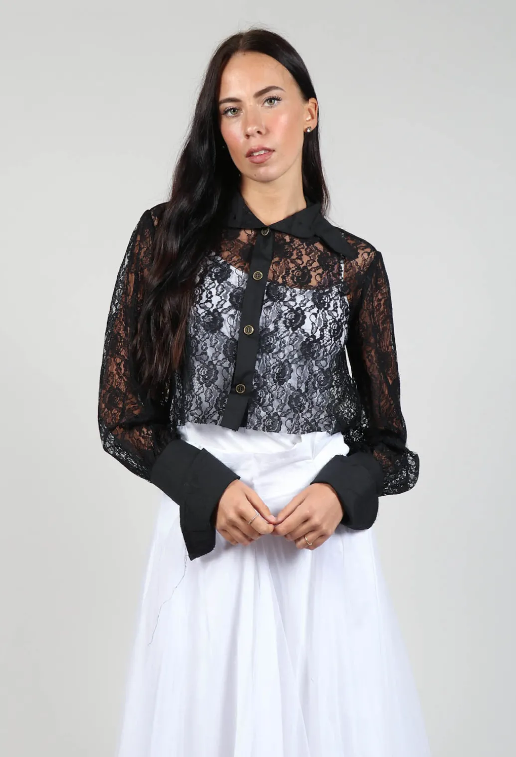 Vintage Lace Crop Shirt