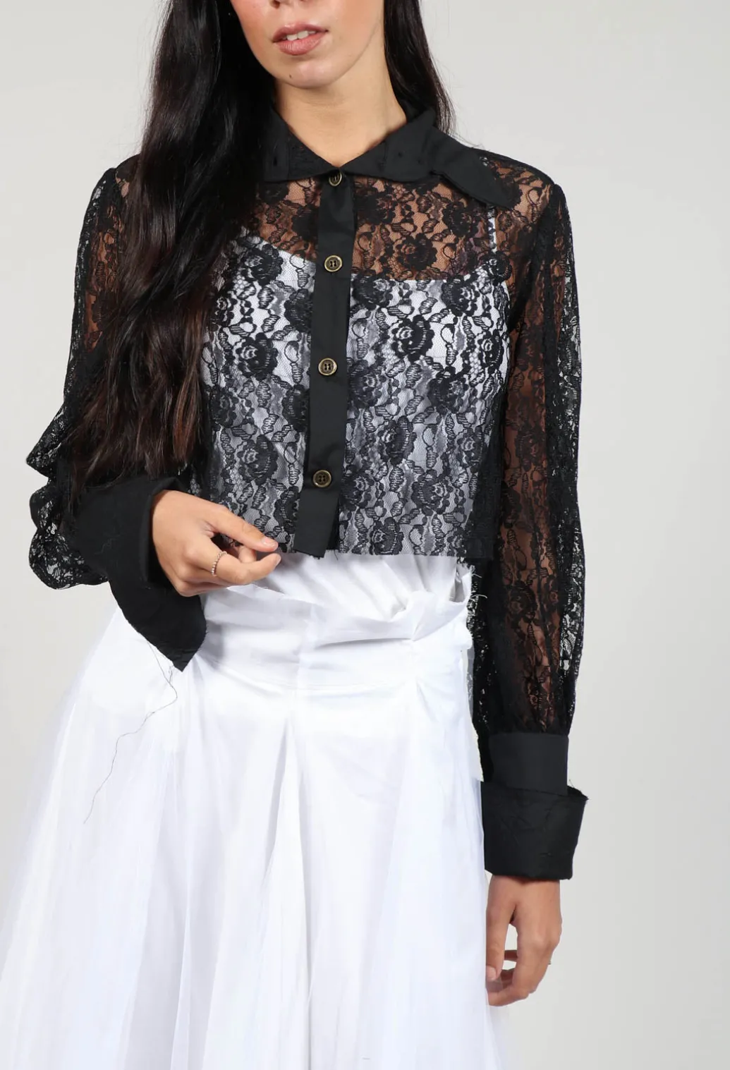 Vintage Lace Crop Shirt
