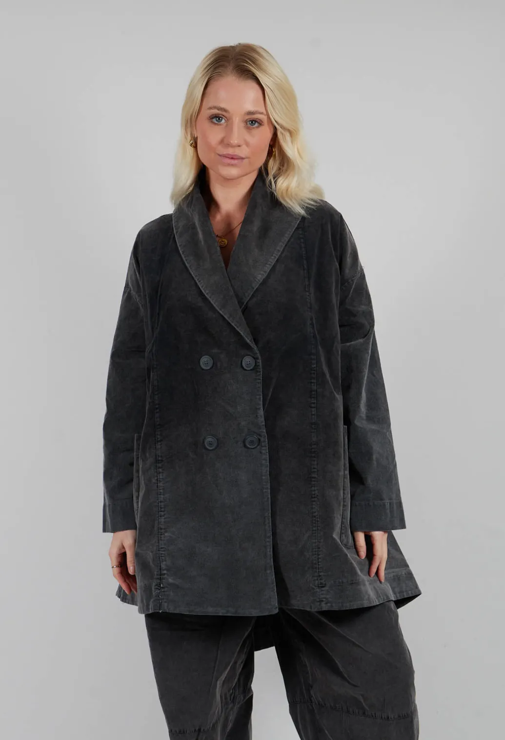 Vintage Look Coat in Pewter