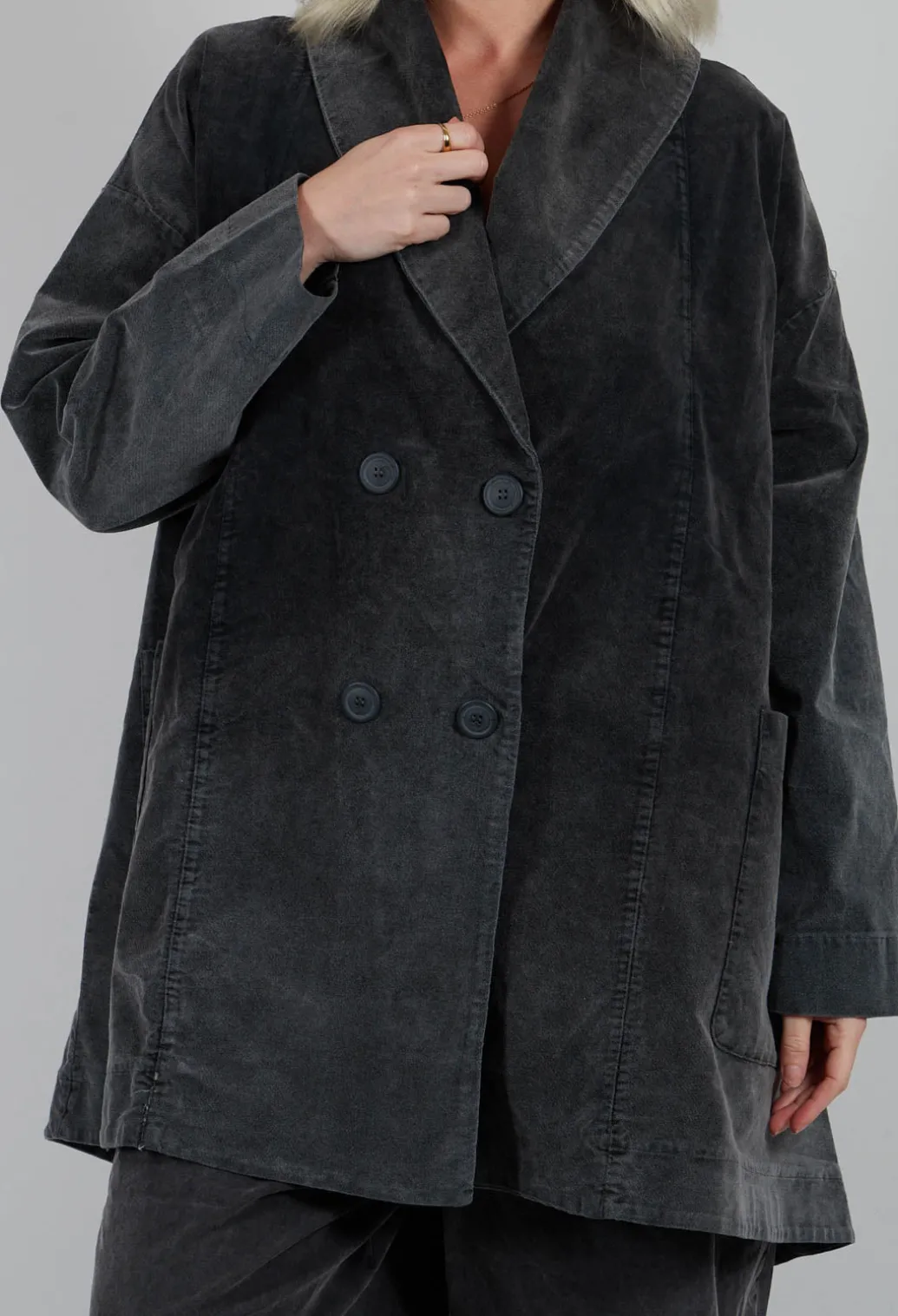 Vintage Look Coat in Pewter