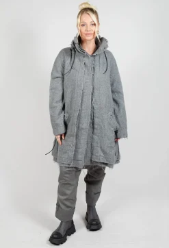Virgin Wool Coat in Pencil Mel