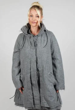 Virgin Wool Coat in Pencil Mel