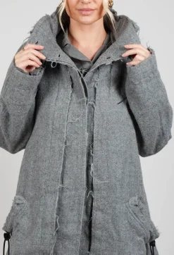 Virgin Wool Coat in Pencil Mel