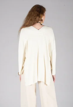 V-Neck Boxy Cardigan in White