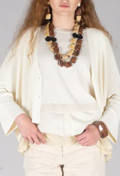 V-Neck Boxy Cardigan in White