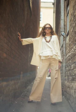 V-Neck Boxy Cardigan in White