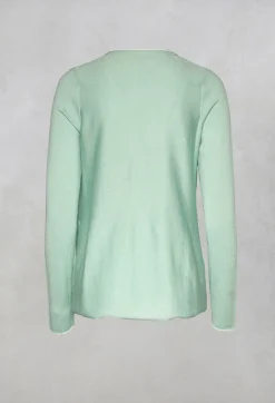 V-neckline Jumper in Verde Acqua-Water