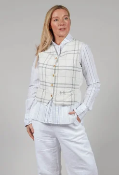 Waistcoat Gemma in Natural Check