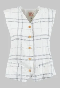 Waistcoat Gemma in Natural Check