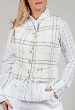Waistcoat Gemma in Natural Check