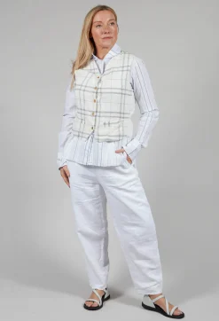 Waistcoat Gemma in Natural Check