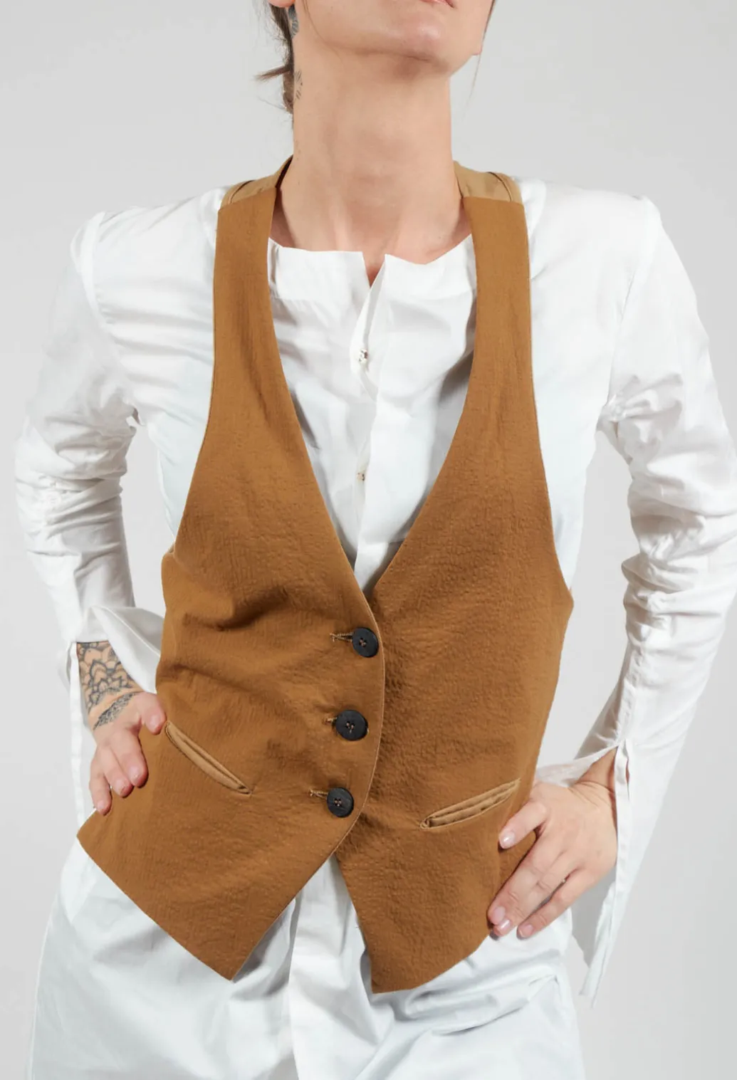 Waistcoat in Camel
