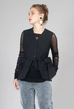Waistcoat with Bows in Nero