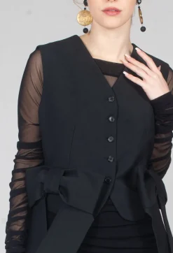 Waistcoat with Bows in Nero