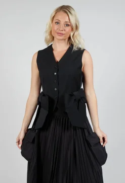 Waistcoat with Bows in Nero
