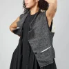 Waistcoat with Contrasting Back in Grey and Cream
