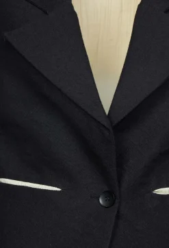 Waistcoat with Contrasting Back in Black and Cream