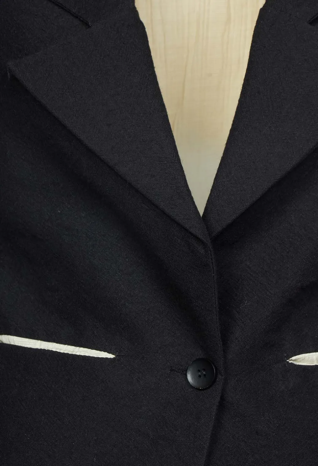 Waistcoat with Contrasting Back in Black and Cream