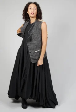 Waistcoat with Contrasting Back in Grey and Cream