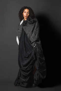 Waistcoat with Contrasting Back in Grey and Cream