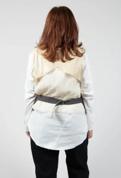 Waistcoat with Contrasting Back in Grey and Cream