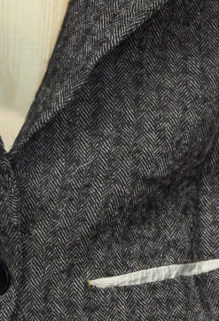 Waistcoat with Contrasting Back in Grey and Cream