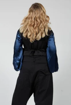 Waistcoat with Faux Front Pockets in Black