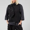 Waistcoat with Popper Fastenings in Black