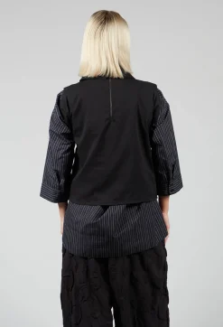Waistcoat with Popper Fastenings in Black
