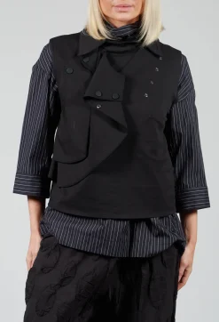 Waistcoat with Popper Fastenings in Black