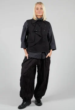 Waistcoat with Popper Fastenings in Black