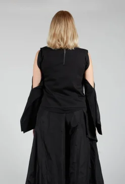 Waistcoat with Popper Fastenings in Black