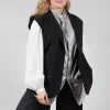 Waistcoat with Shoulder Pads in Black