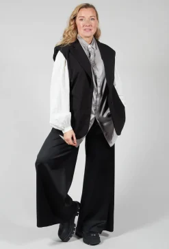 Waistcoat with Shoulder Pads in Black