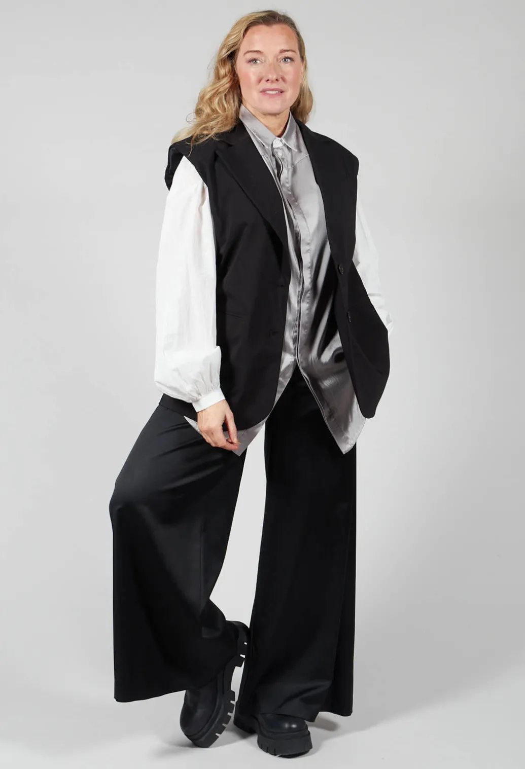 Waistcoat with Shoulder Pads in Black