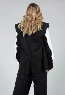 Waistcoat with Shoulder Pads in Black