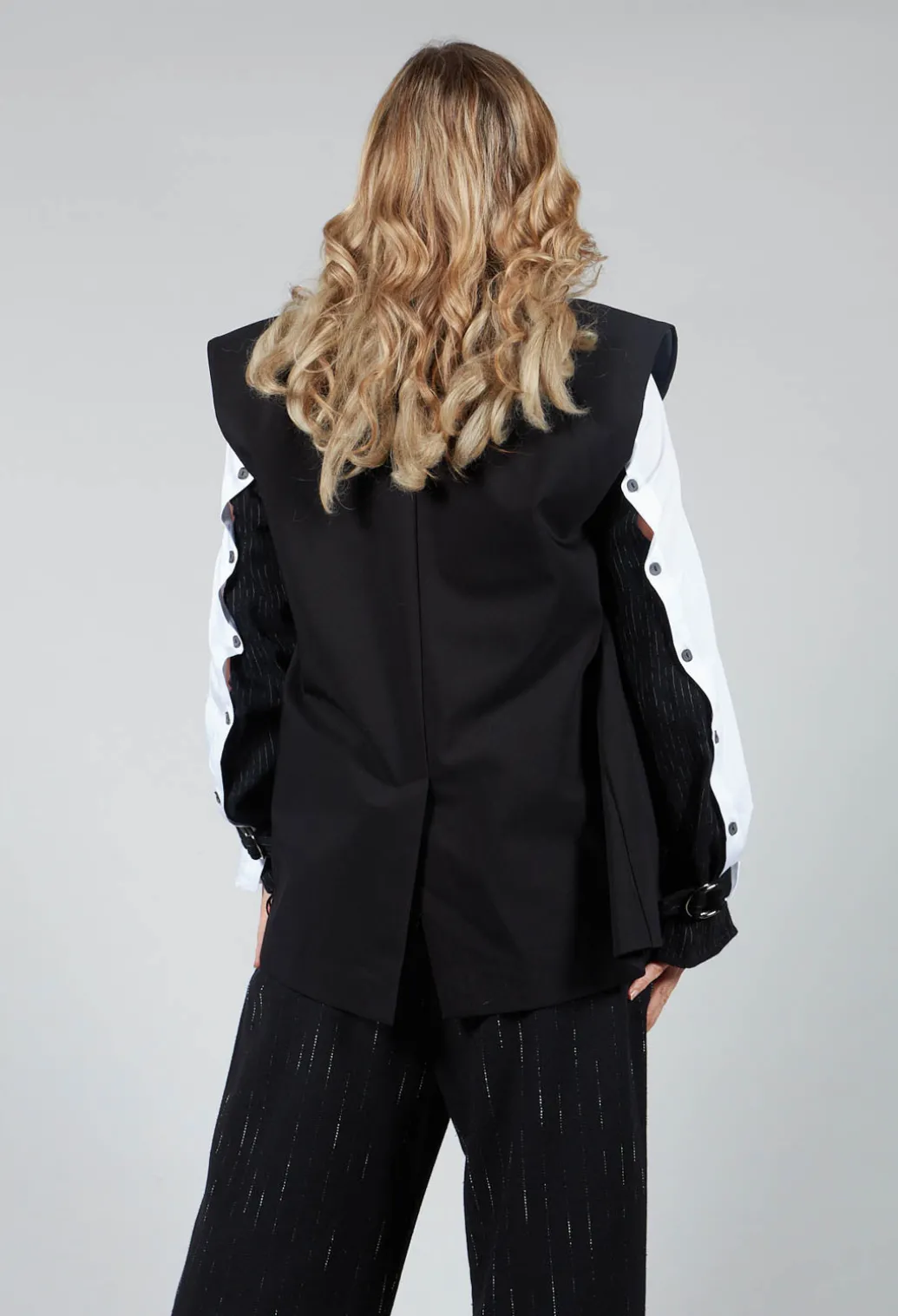 Waistcoat with Shoulder Pads in Black