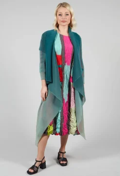 Waterfall Front Coat in Royal Ombre