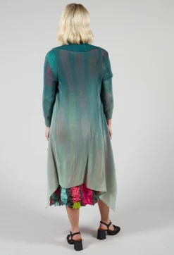 Waterfall Front Coat in Royal Ombre