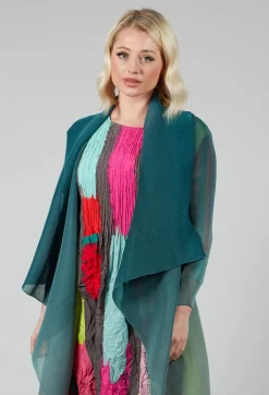 Waterfall Front Coat in Royal Ombre