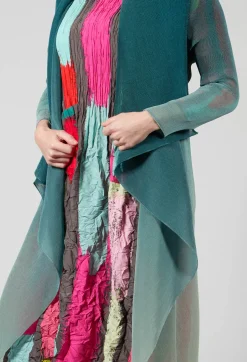 Waterfall Front Coat in Royal Ombre
