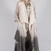 Waterfall Long Coat in Over Cotone Sand