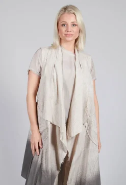 Waterfall Long Coat in Over Cotone Sand