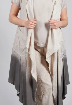 Waterfall Long Coat in Over Cotone Sand
