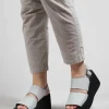 Wedge Sandals with Wide Straps in Gasoline Nuvola